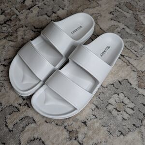 Old Navy White Slide Sandals